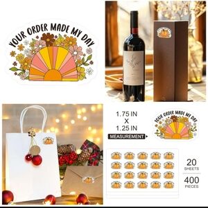 🍎 New 400 Stickers "Your Order Made My Day" Boho Floral